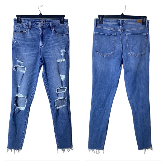 Abercrombie & Fitch Denim - Abercrombie & Fitch Simone High Rise Super Skinny Jean Women Size 12 Destroyed